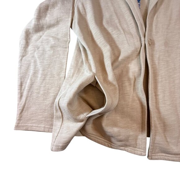 Coldwater Creek Womens Beige Single Button Long Sleeve Cotton Sweater Blazer L - Picture 7 of 7